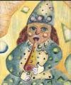 Clown/Öl auf Holz
